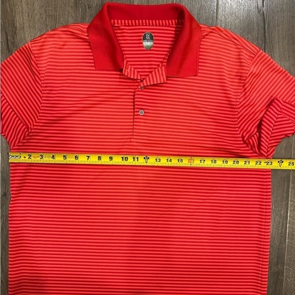 PGA Tour Class Fit Golf Polo Shirt Men's XL Size Red Striped Short Sleeve Casual - Picture 7 of 8